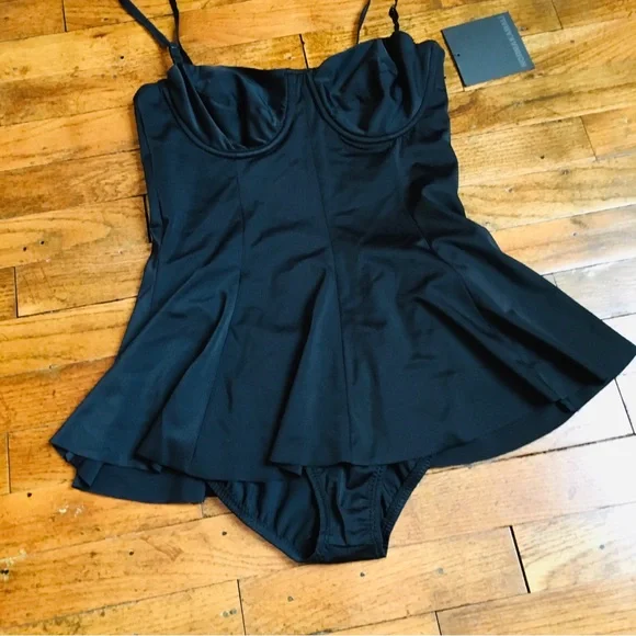 Norma Kamali Women’s Standard Underwire Swim Dress Mini Black Size S - Picture 4 of 16